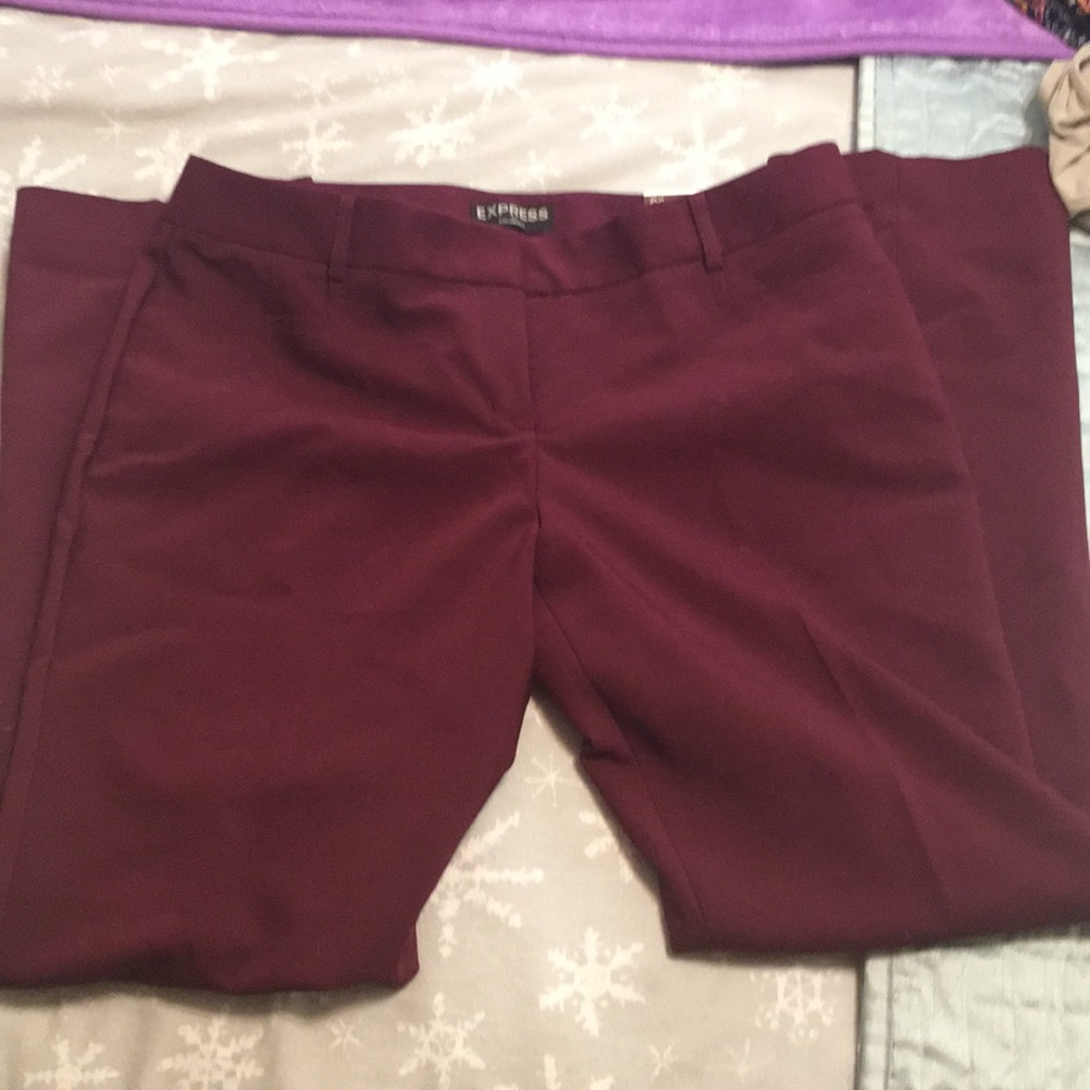 Burgundy/maroon express columnist pants